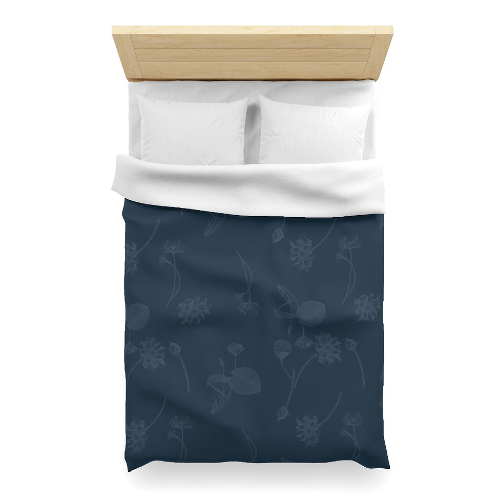 Thumbnail: Nelumbo (midnight) (Solid) Microfiber Duvet Cover