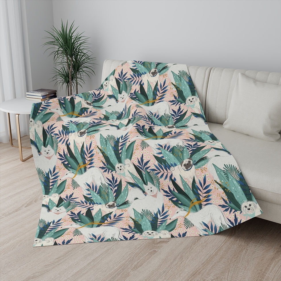Thumbnail: Doggy Love in the Jungle Sherpa Blanket