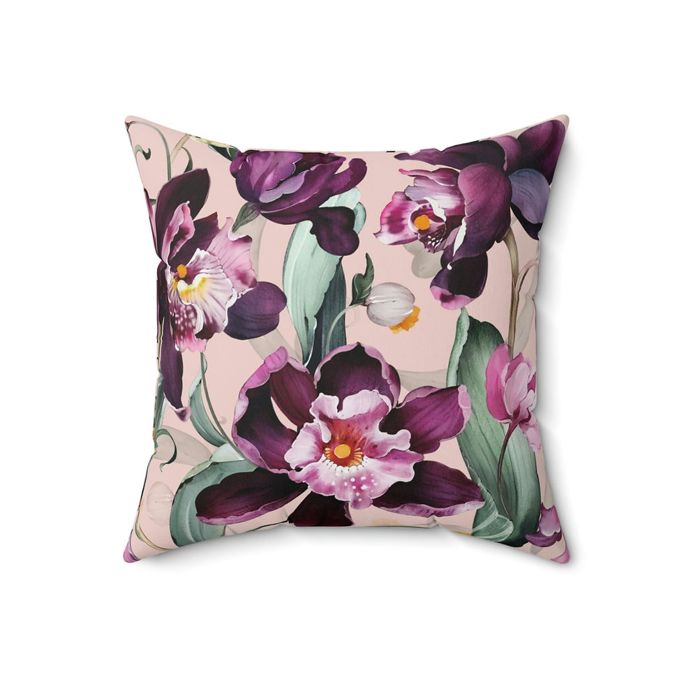 Thumbnail: Purple Iris Spun Polyester Square Pillow