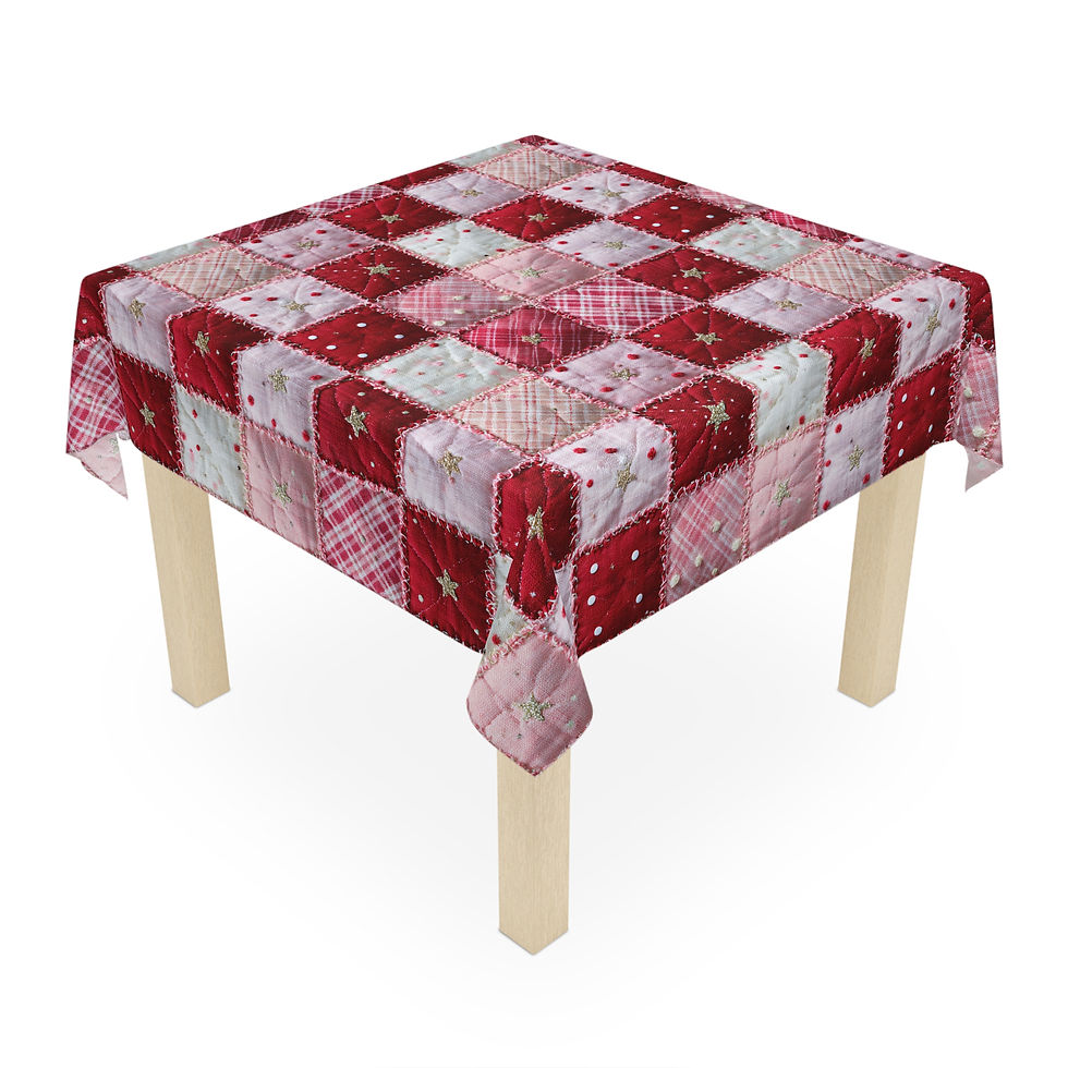 Thumbnail: Romantic Holiday Tablecloth - Festive Patchwork Design for Celebrations