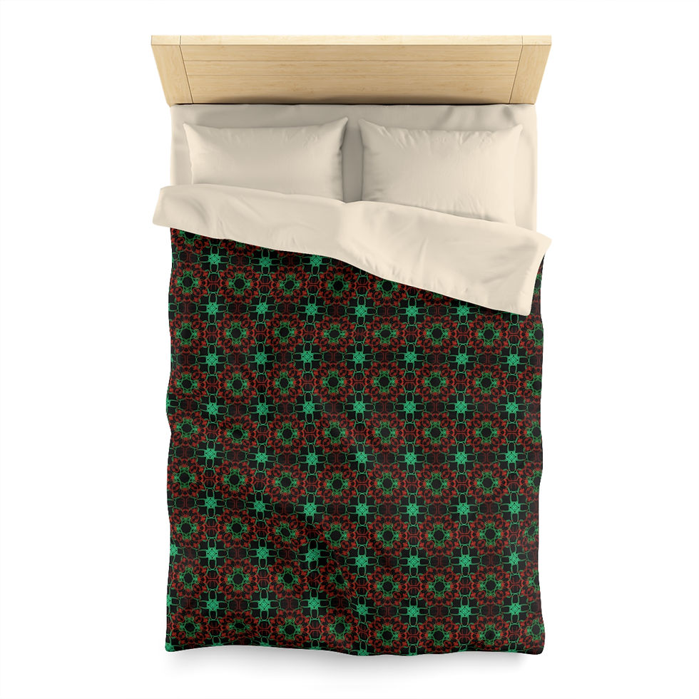 Thumbnail: Holiday Colors Quilt Print Microfiber Duvet Cover 