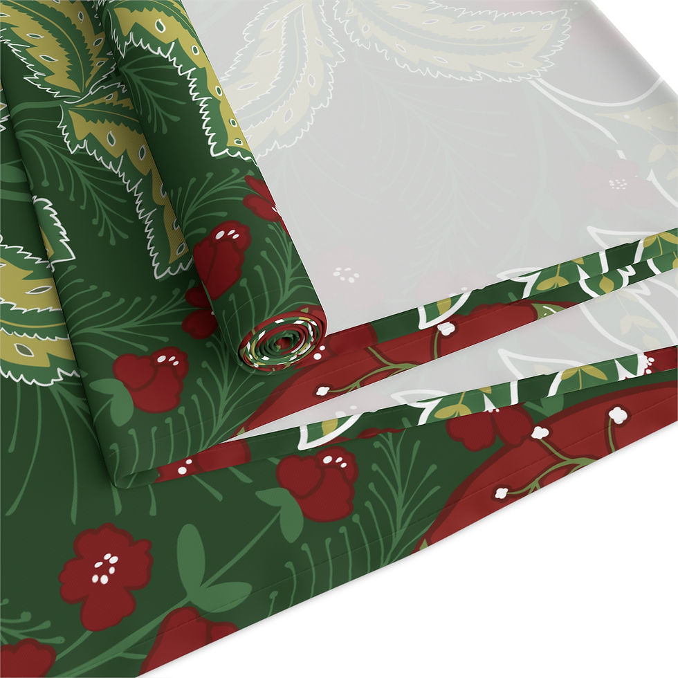 Thumbnail: Festive Floral Table Runner, Vintage Decor for Dining Table