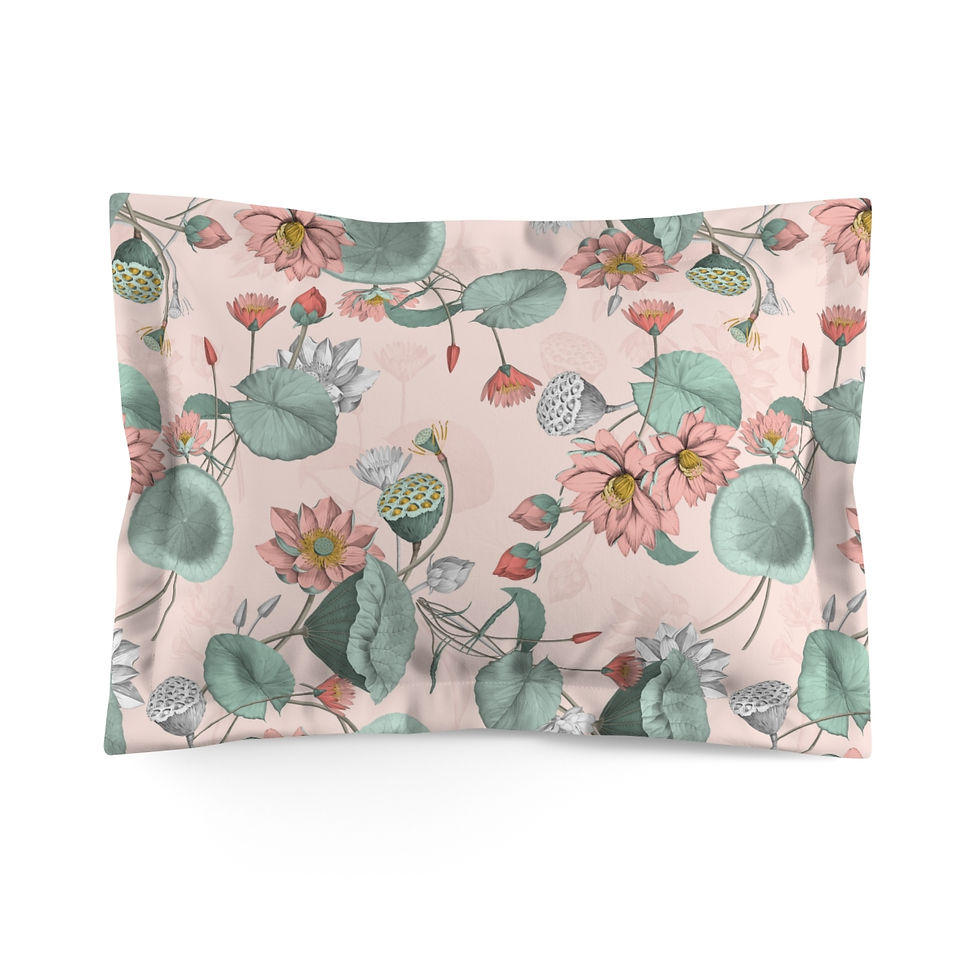 Thumbnail: Nelumbo Peach Microfiber Pillow Sham