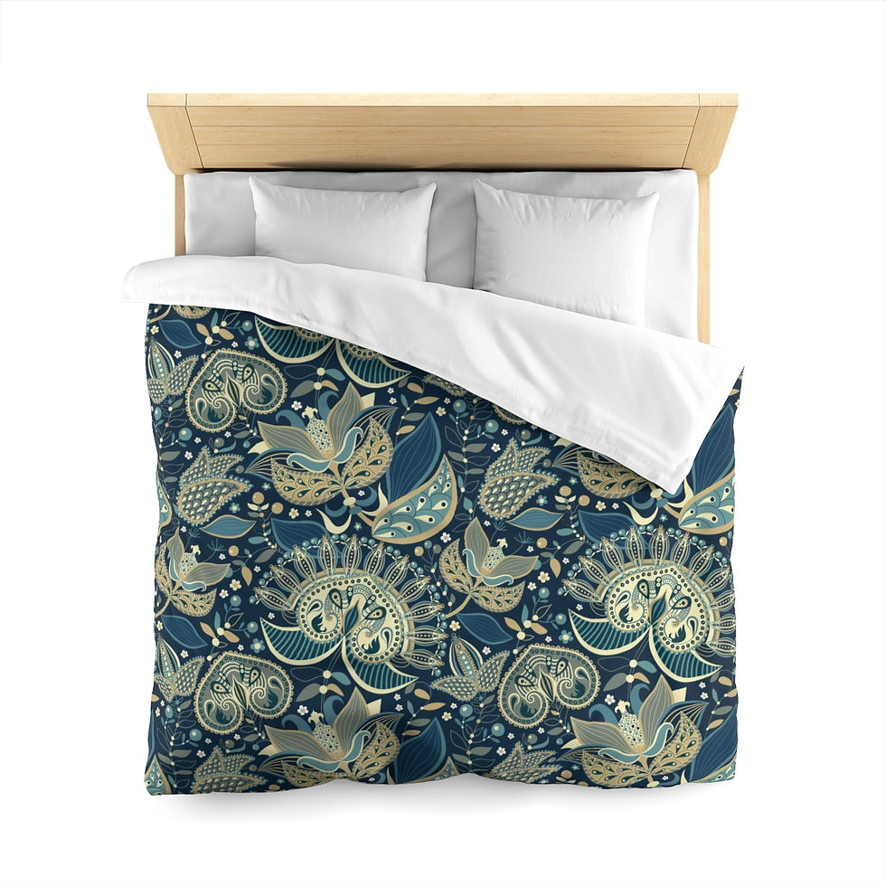 Thumbnail: Green Paisley Microfiber Duvet Cover