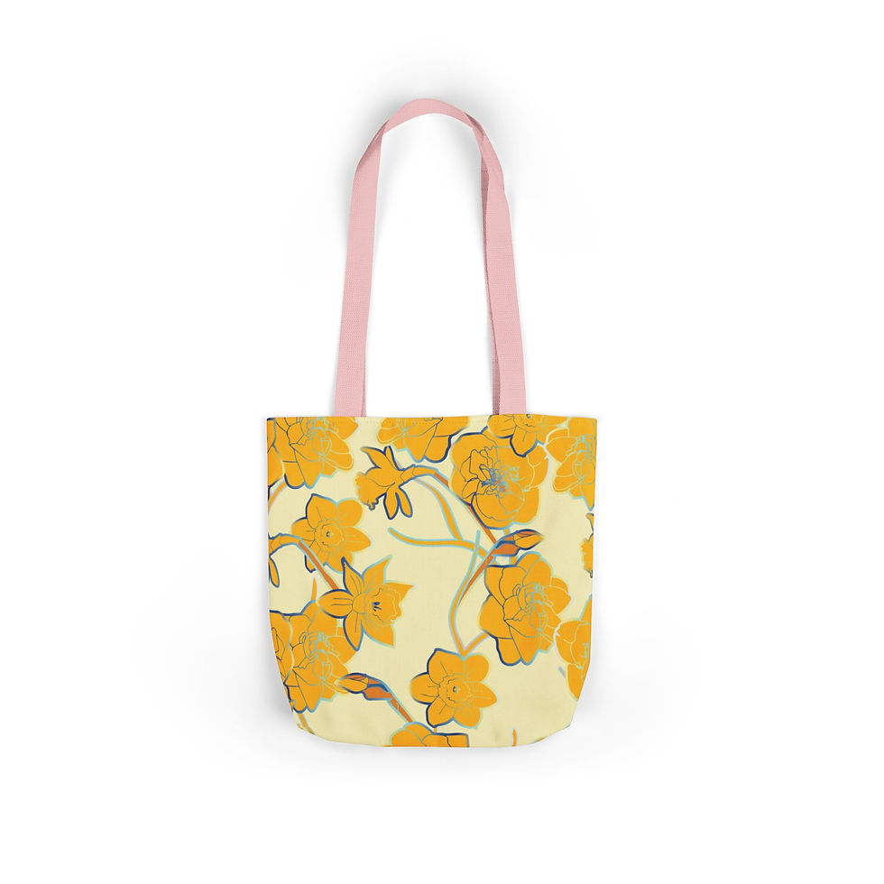 Thumbnail: Summer Garden Cheerful Floral Canvas Tote Bag 