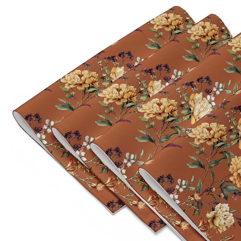 Thumbnail: Vintage Peonies (Brn) Placemat Set