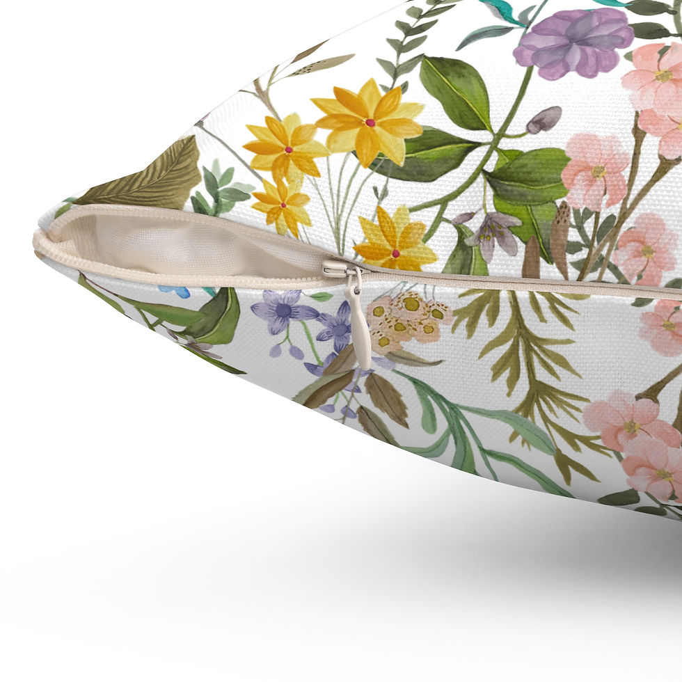 Thumbnail: Garden Floral Decorative Pillow - Cozy Botanical Throw Cushion for Home Decor