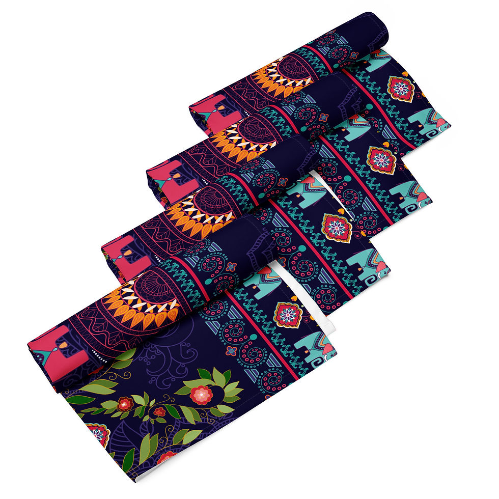 Thumbnail: Elephants in the  Jungle Cloth napkin set