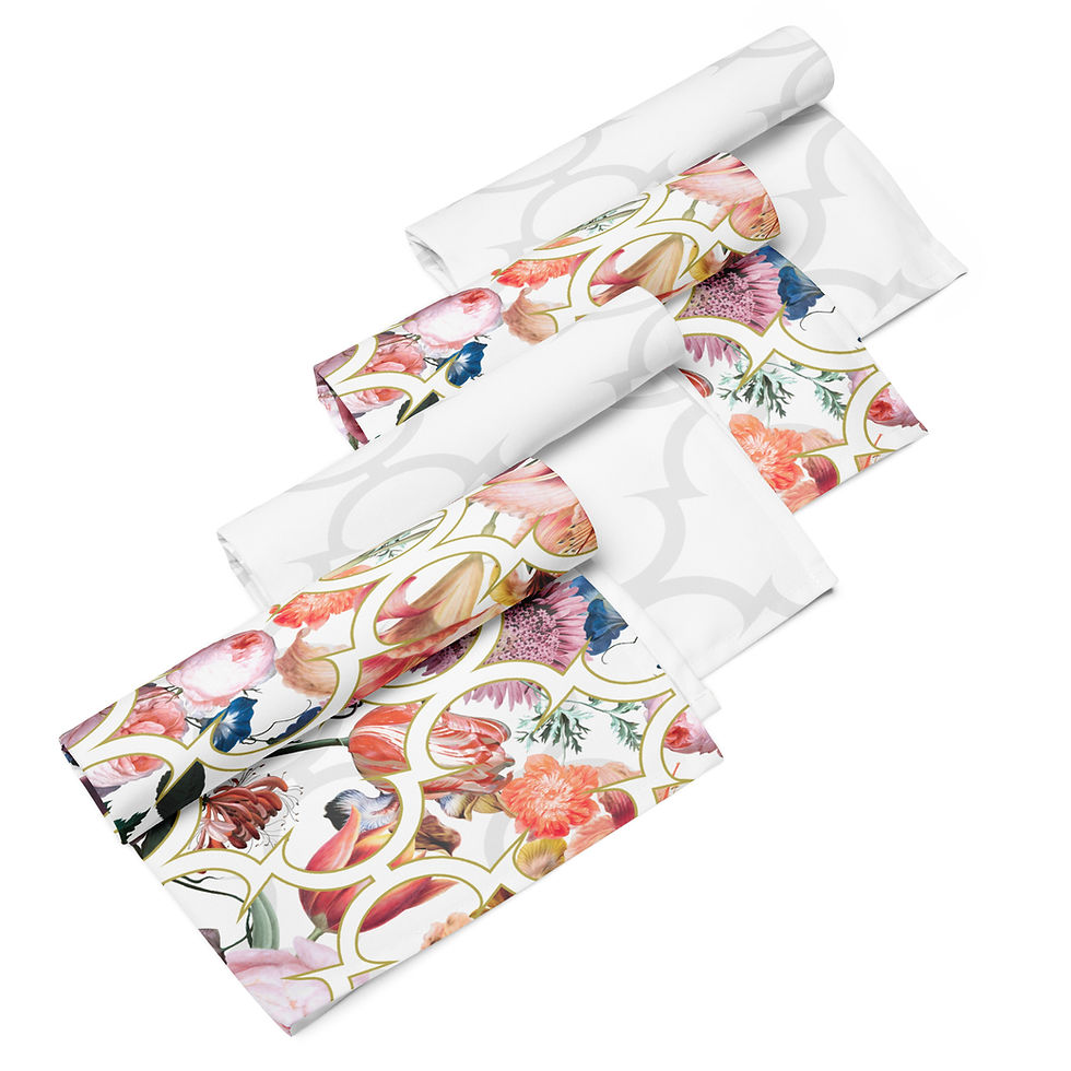 Thumbnail: Bloomsbury (White) Cloth napkin set