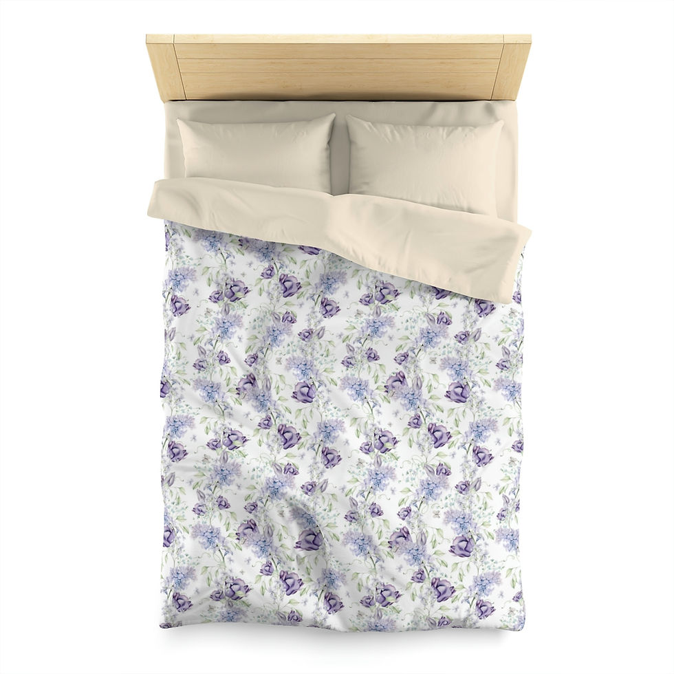 Thumbnail: Lilacs Roses Microfiber Duvet Cover