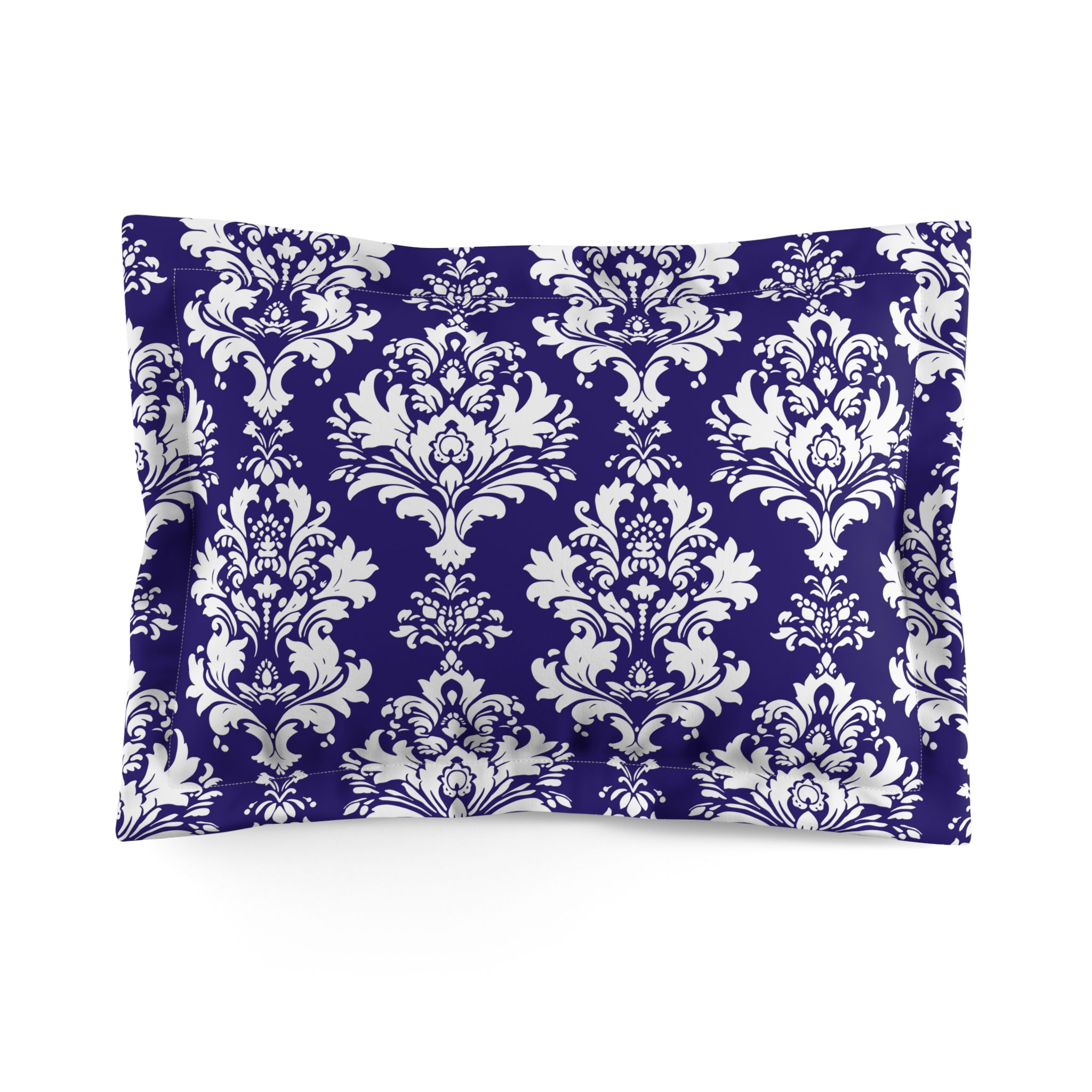 Navy Damask Pillow Sham