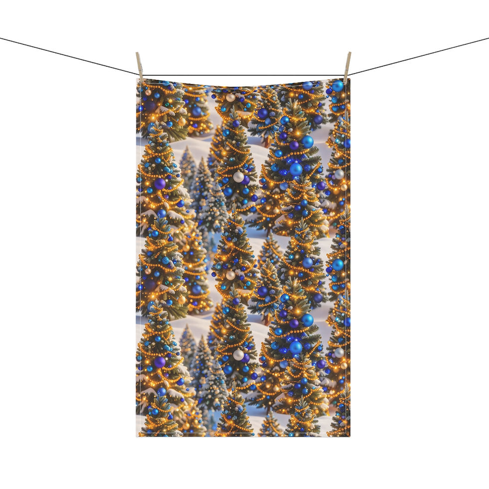 Thumbnail: Festive Holiday Tea Towels - Christmas Tree Design