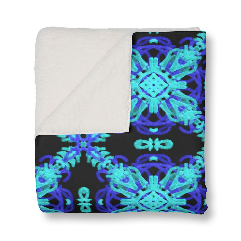 Thumbnail:  Design 12  Exotic  Blue  Sherpa Blanket