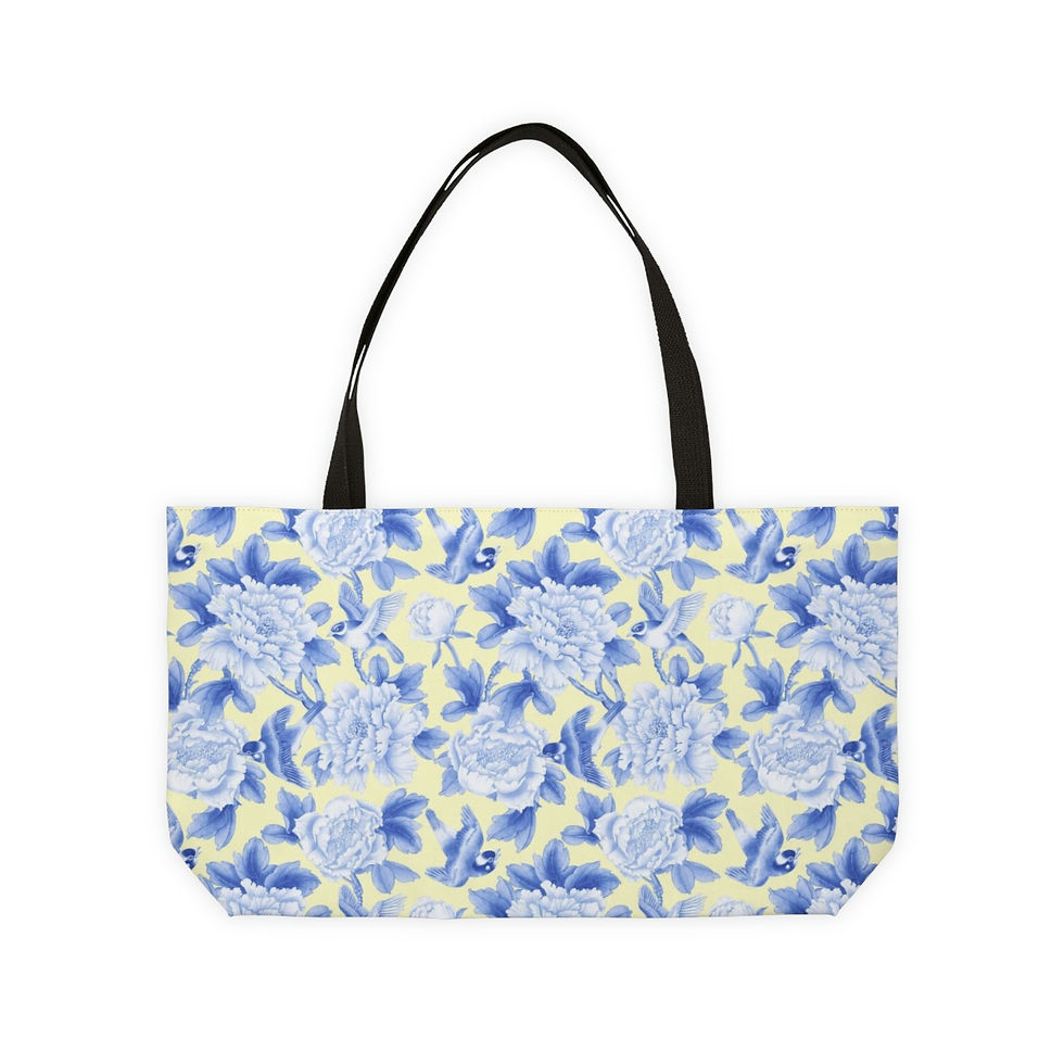 Thumbnail: Blue Peonies Weekender Tote Bag