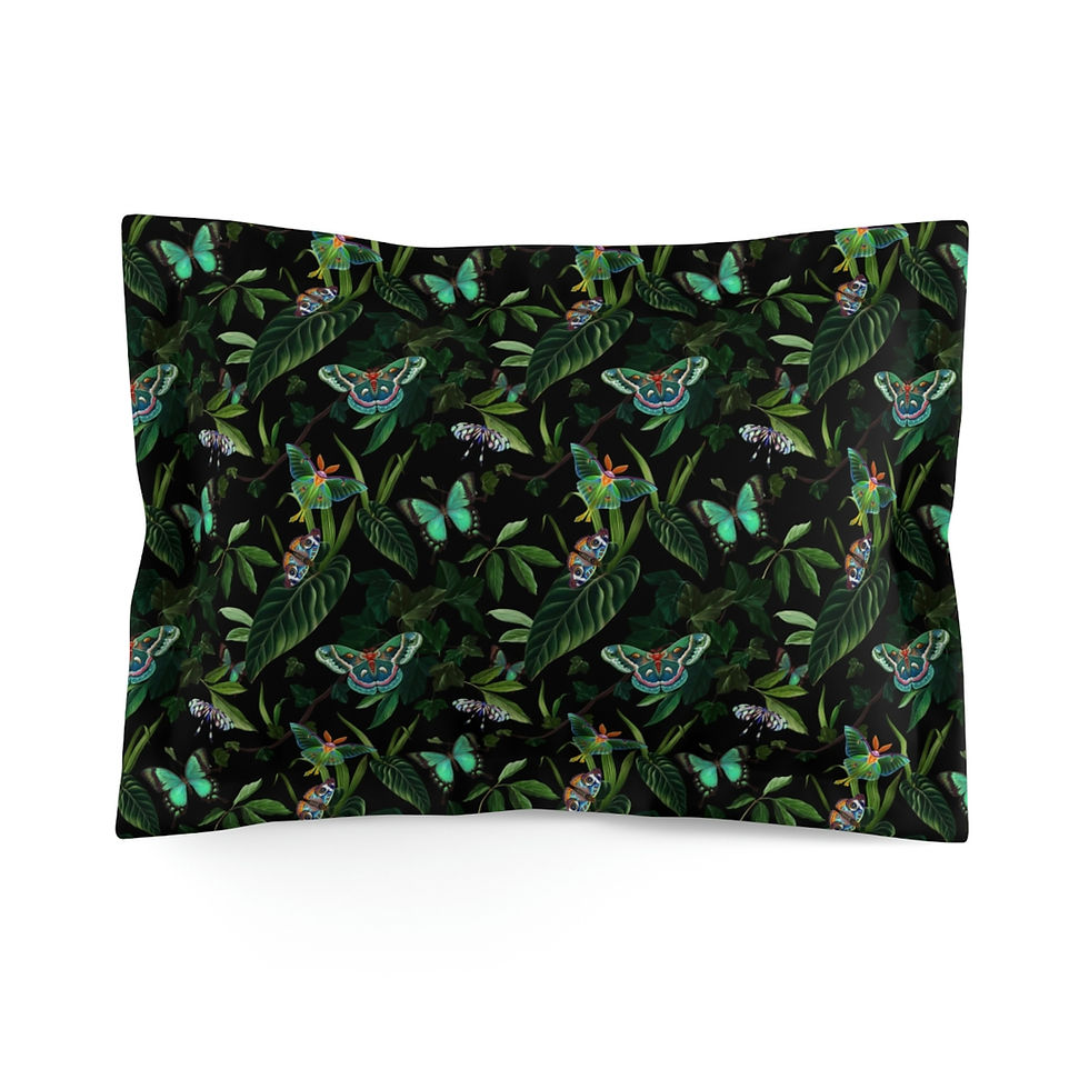 Thumbnail: Royal Greenery and Butterflies Microfiber Pillow Sham