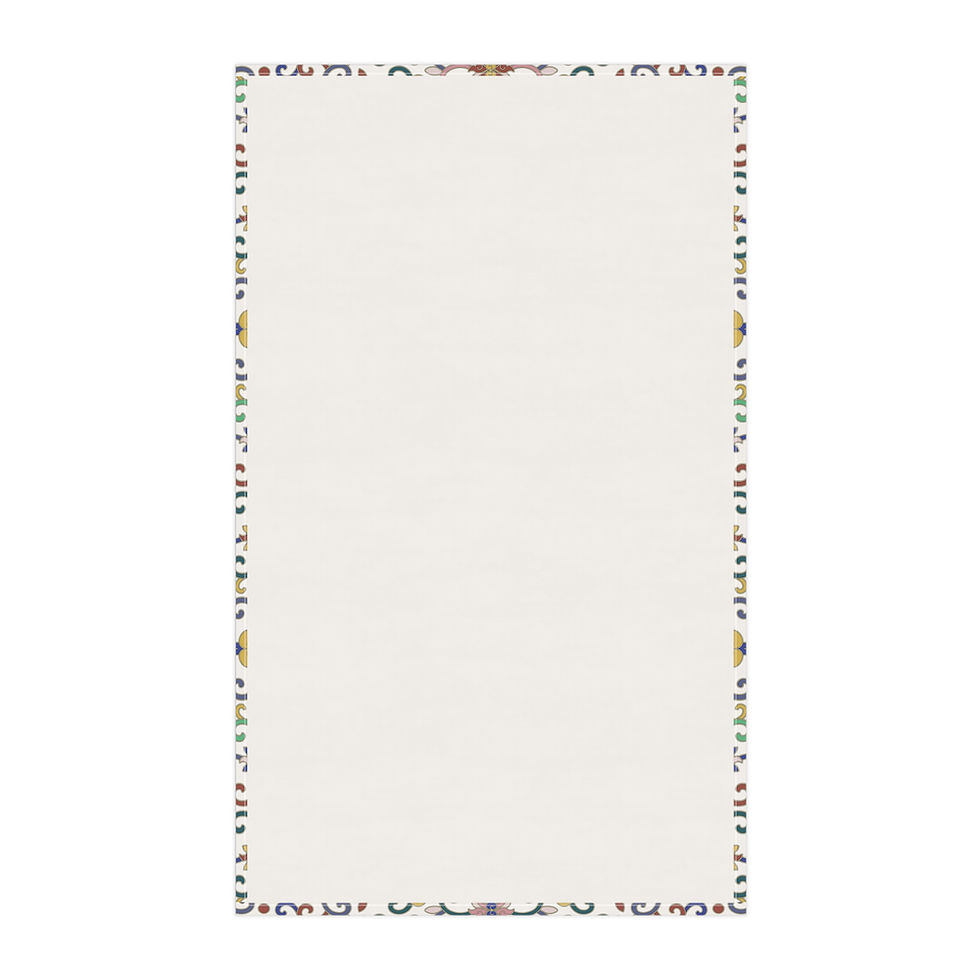 Thumbnail: Colorful Chinese Design Kitchen Tea Towels - Floral Pattern, Cotton-Poly Blend