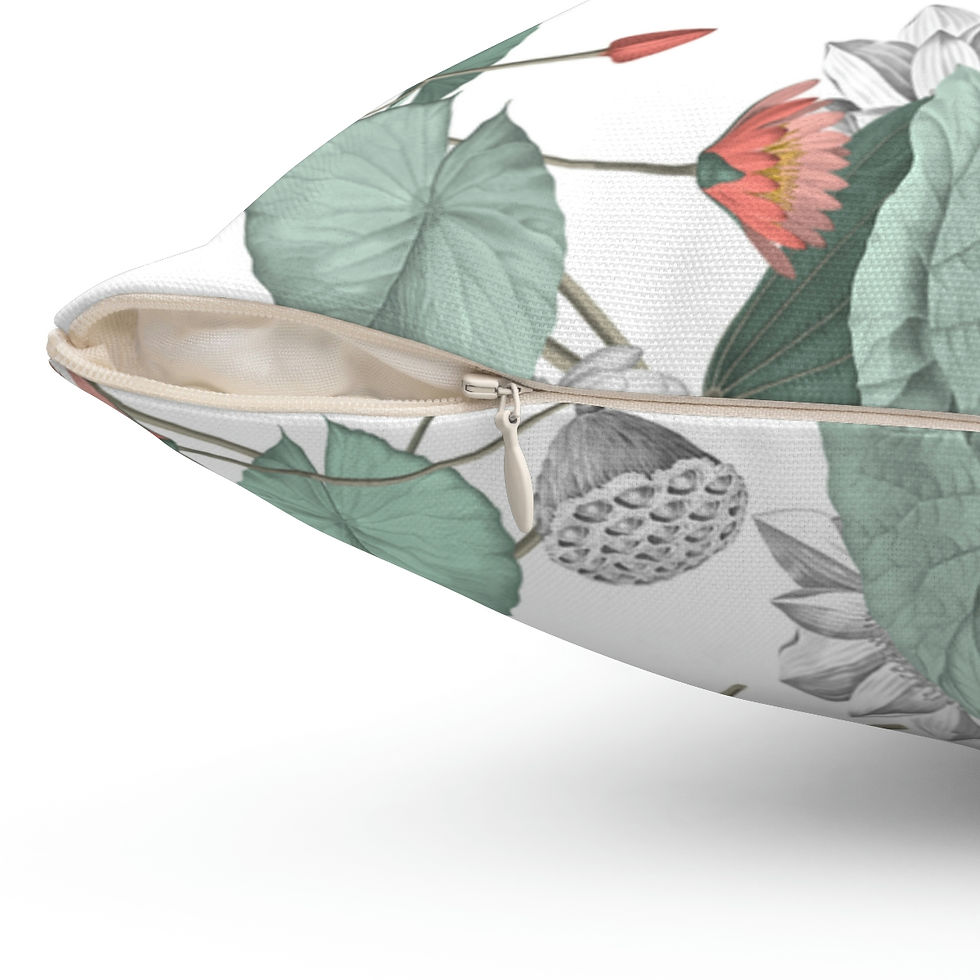 Thumbnail: Nelumbo (White) Spun Polyester Square Pillow