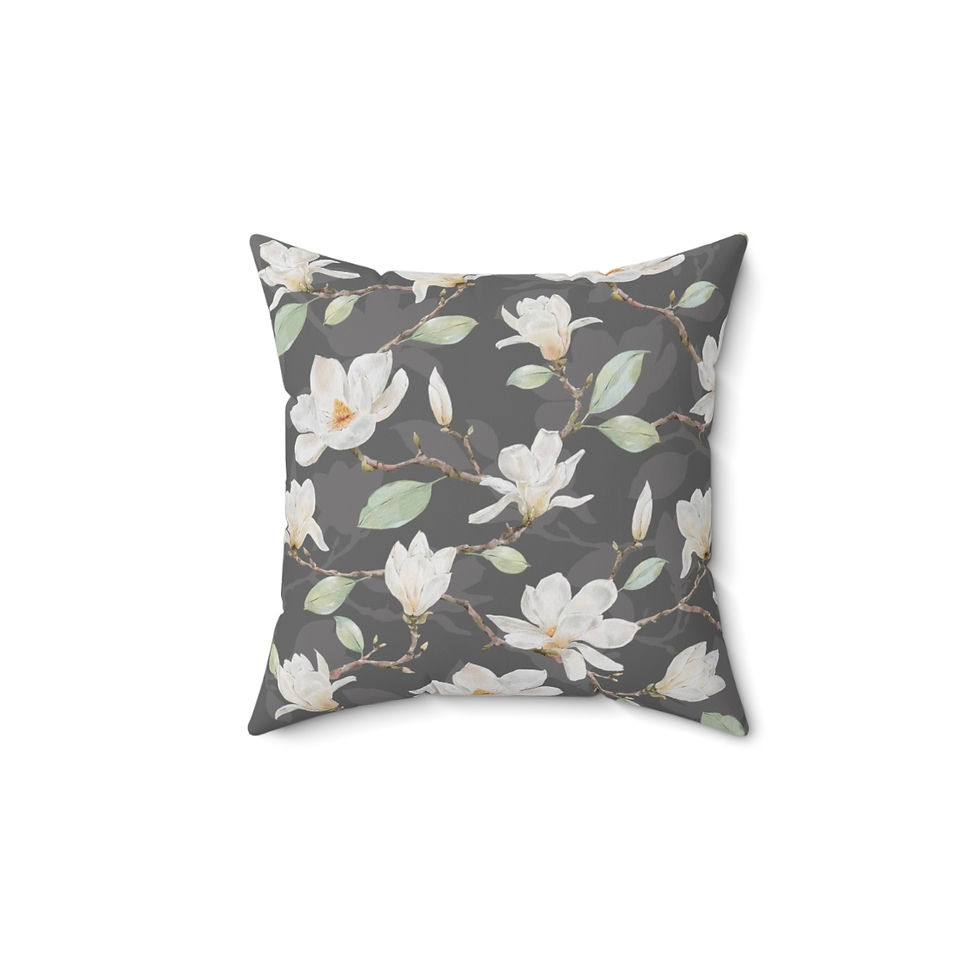 Thumbnail:  Lovely Leaves (Forest Green) Spun Polyester Square Pillow