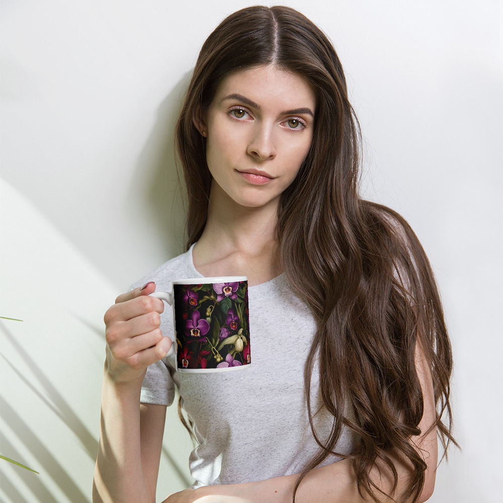 Deep Purples Orchid glossy mug