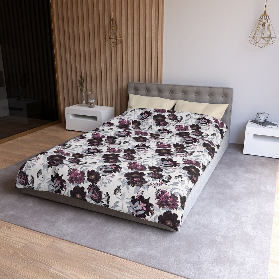 Thumbnail: Maroon Garden Microfiber Duvet Cover