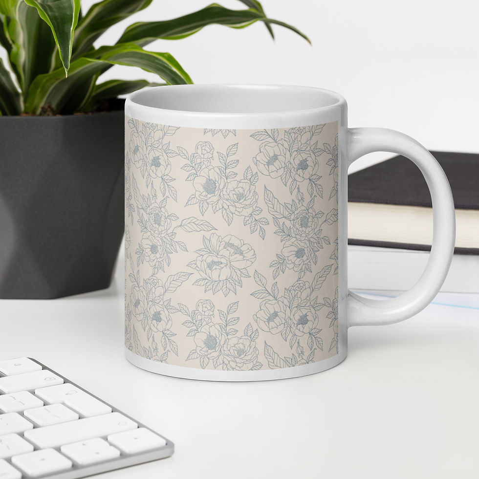 Thumbnail: Vintage Floral Sketch glossy mug