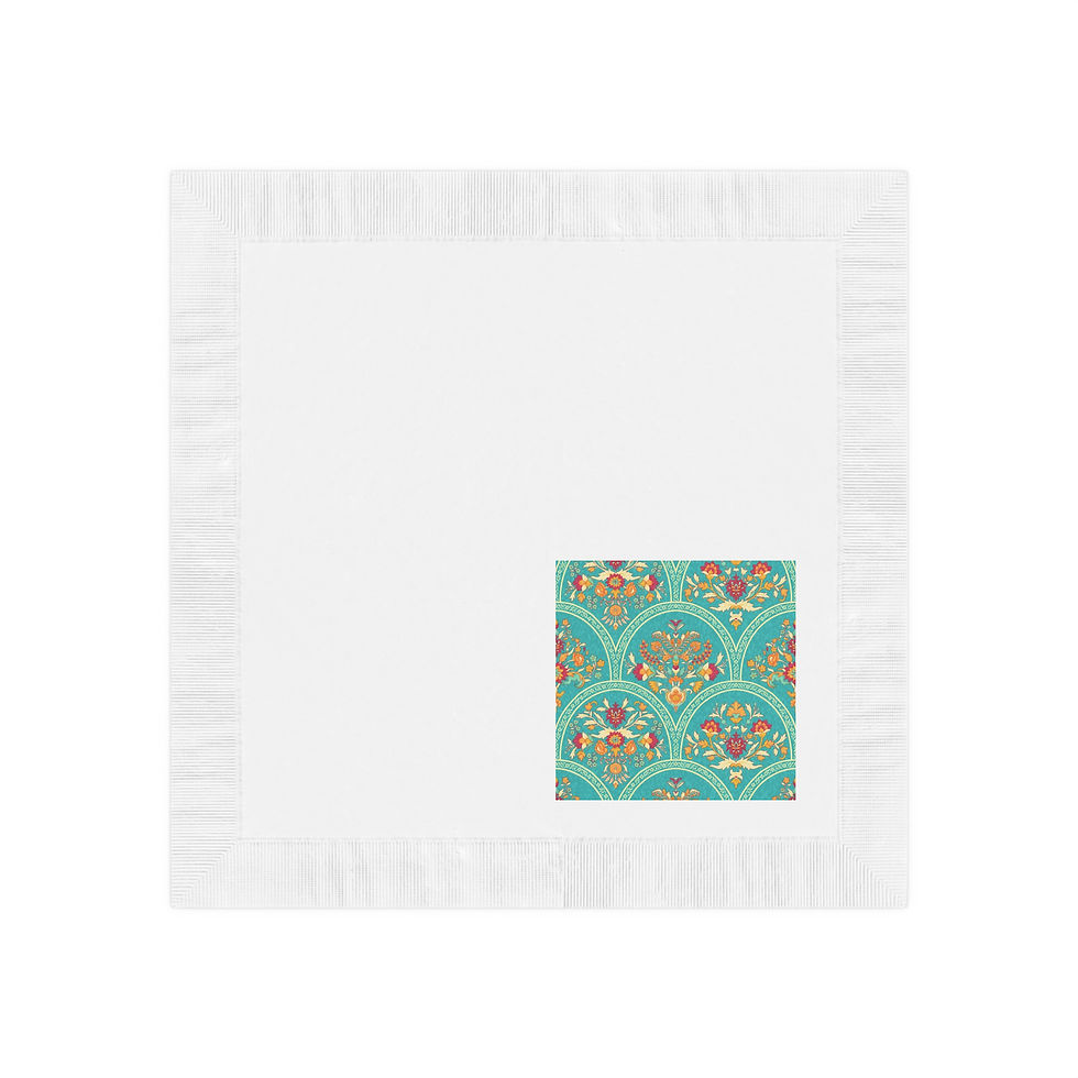 Thumbnail: Mughal Paper Napkins for Parties, Floral Design Disposable Napkins