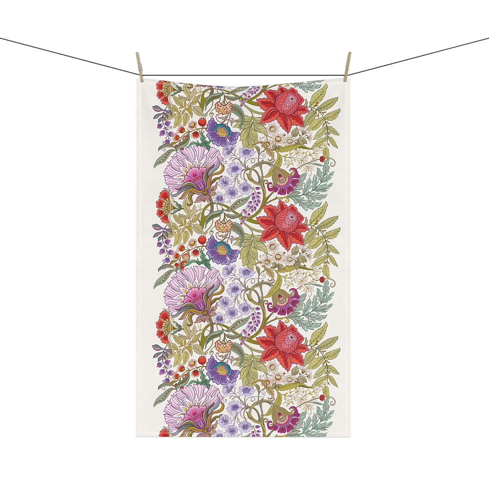 Thumbnail: Bright Garden Tea Towels, Vintage Kitchen Decor