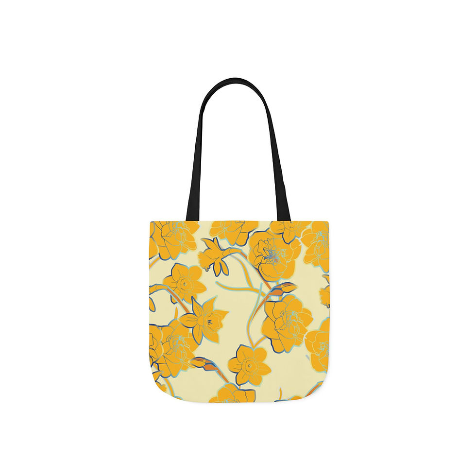 Thumbnail: Summer Garden Cheerful Floral Canvas Tote Bag 