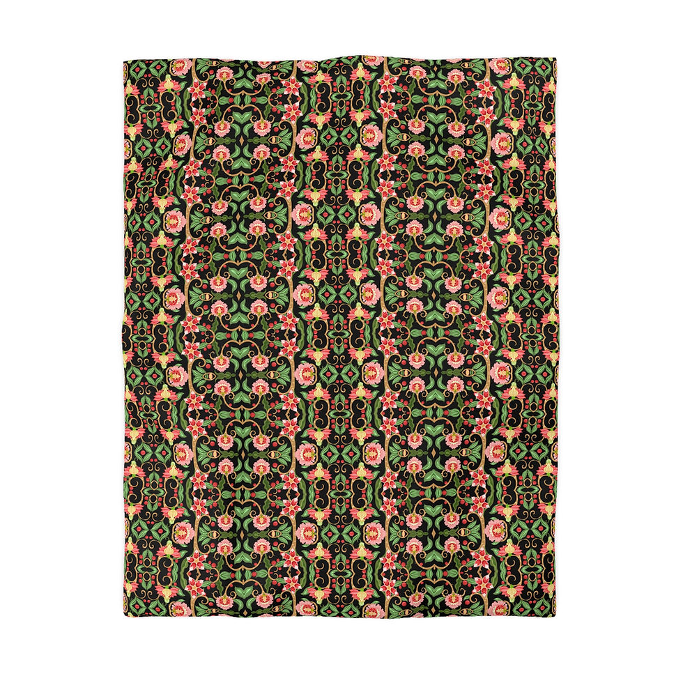 Thumbnail: Botanical Bliss Microfiber Duvet Cover - Cozy Floral Bedding for Home Décor