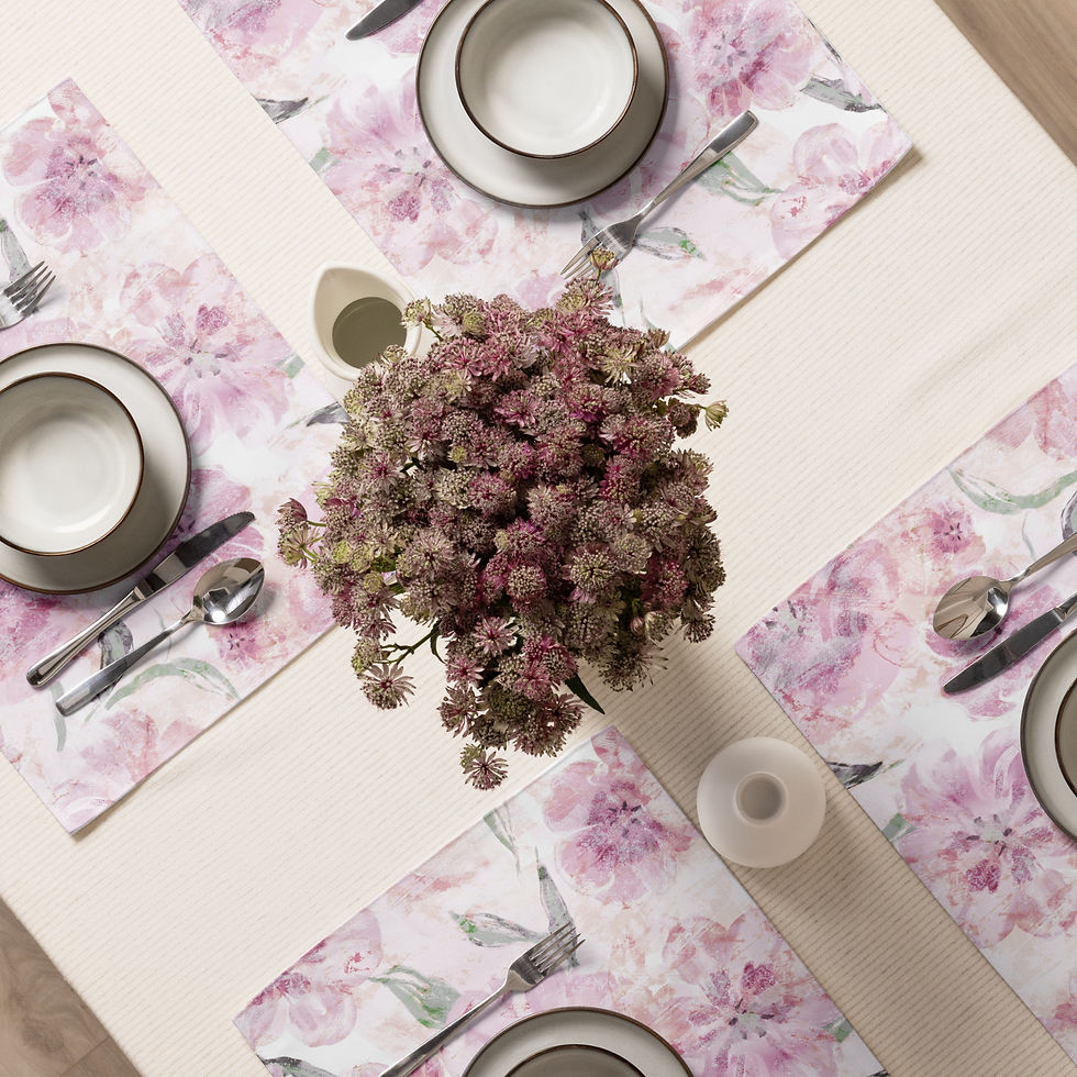 Thumbnail: Amala Pink Peonies Placemat Set