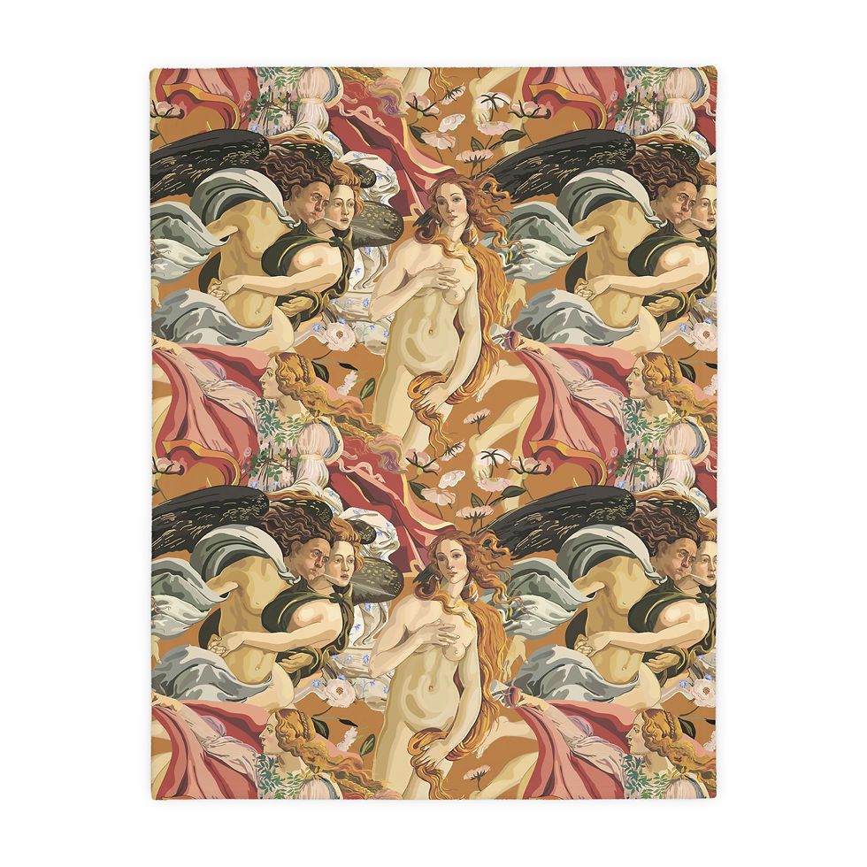 Thumbnail: Birth of Venus Velveteen Microfiber Blanket - Two-Sided Print for Cozy Elegance