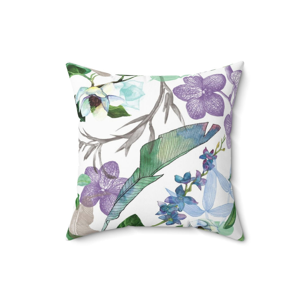 Thumbnail: Tropical Lush Spun Polyester Square Pillow