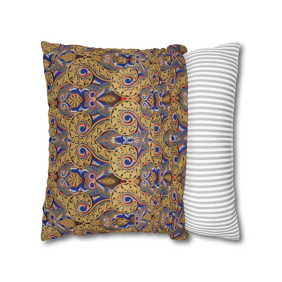 Thumbnail: Indian Golden Vintage Tile Decorative Pillowcase