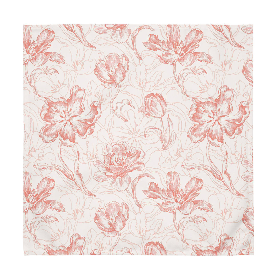 Thumbnail: Soft Pink Floral Cloth napkin set