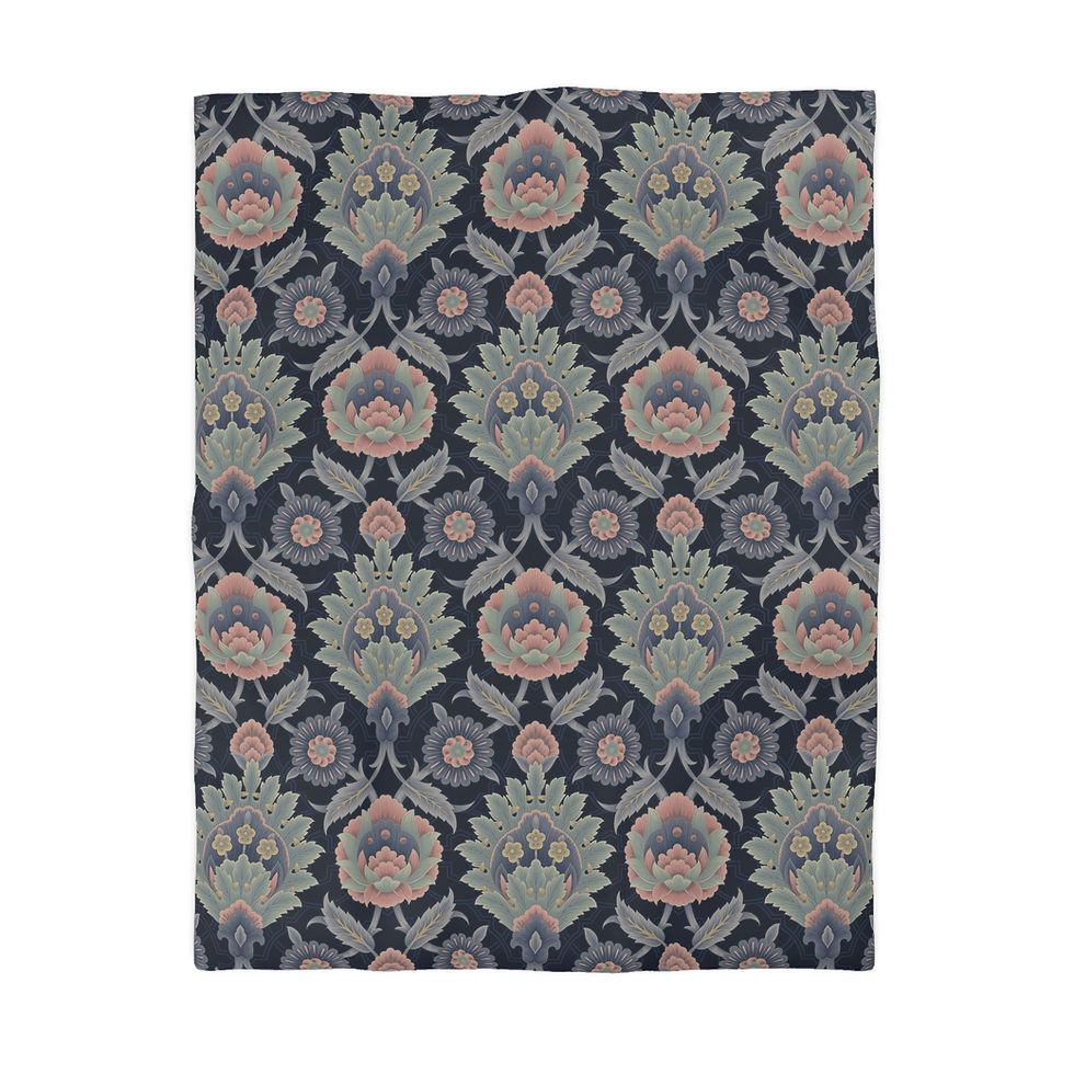 Thumbnail: Mughas (Midnight)l Duvet Cover
