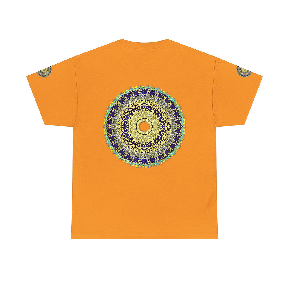 Thumbnail: Bohemian Mandala Unisex Heavy Cotton Tee - Perfect for Relaxation and Festivals