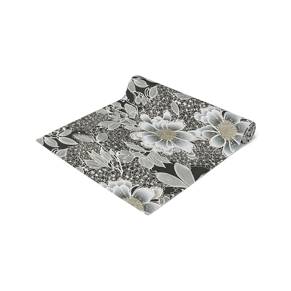 Thumbnail: Lace Rose Table Runner - Cotton/Poly Mix for Dining Decor