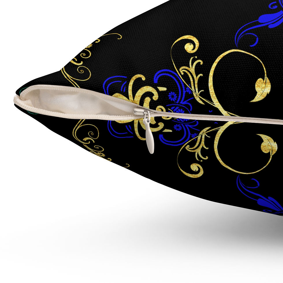 Thumbnail: Persian Intricate Gold and Royal Blue Pillow