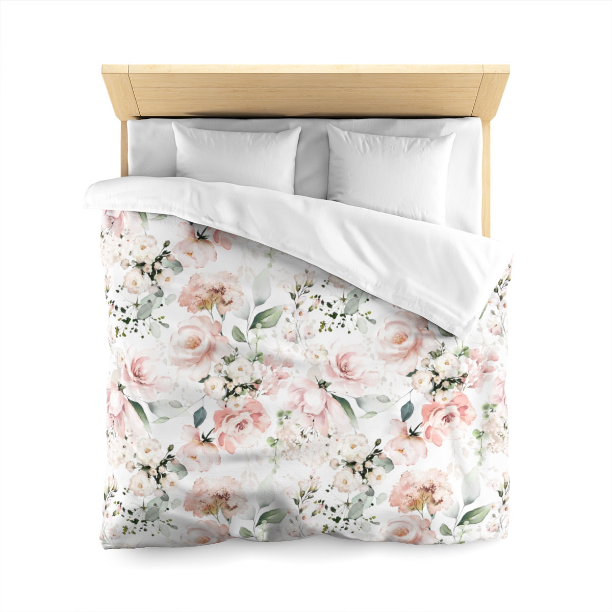 Soft Pink Bouquet Microfiber Duvet Cover