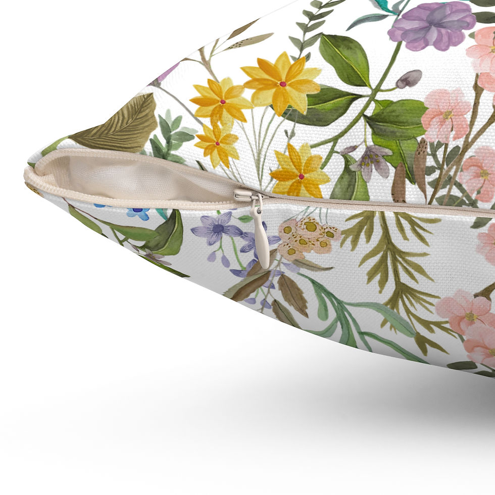 Thumbnail: Garden Floral Decorative Pillow - Cozy Botanical Throw Cushion for Home Decor