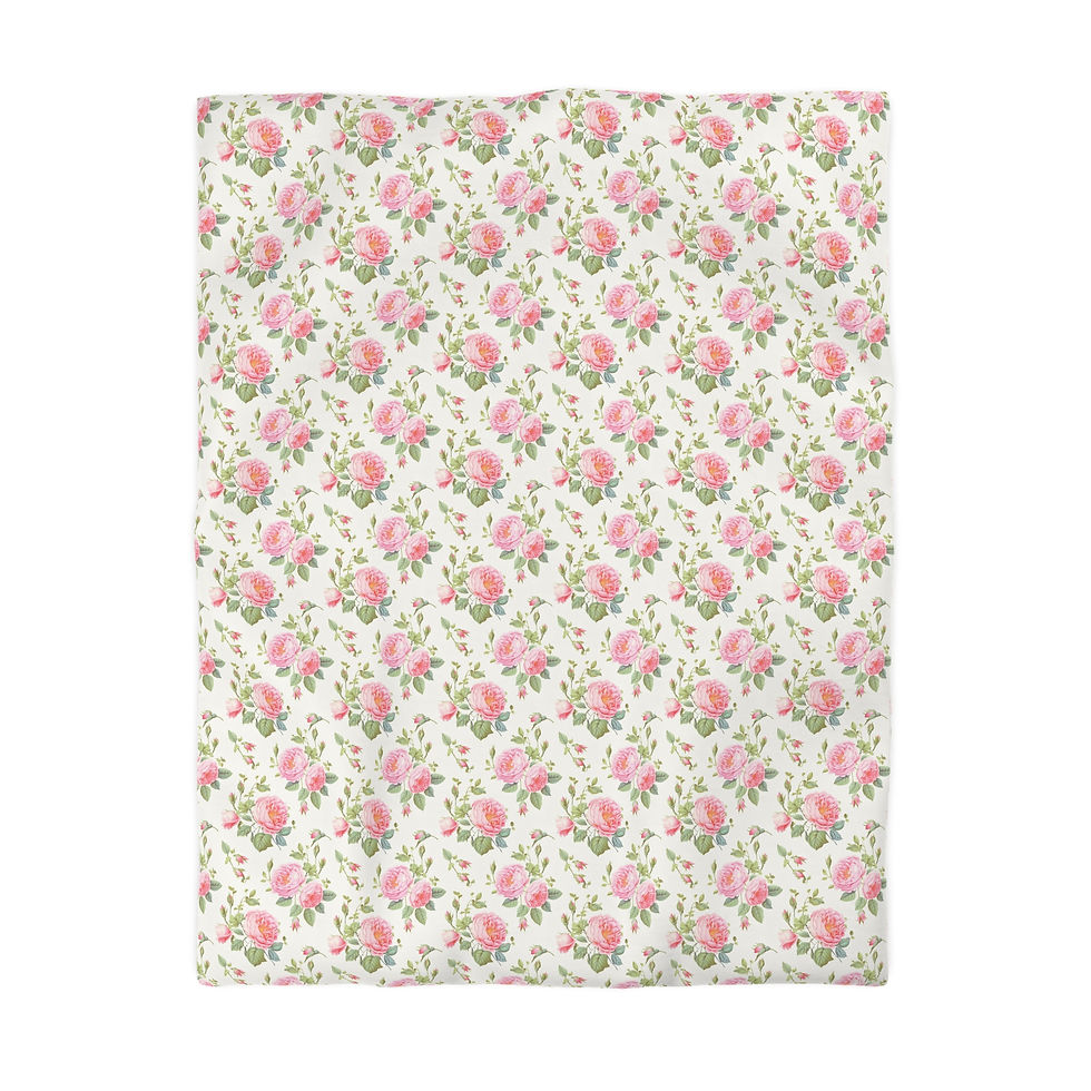 Thumbnail: English Garden (Pink) Floral Microfiber Duvet Cover 