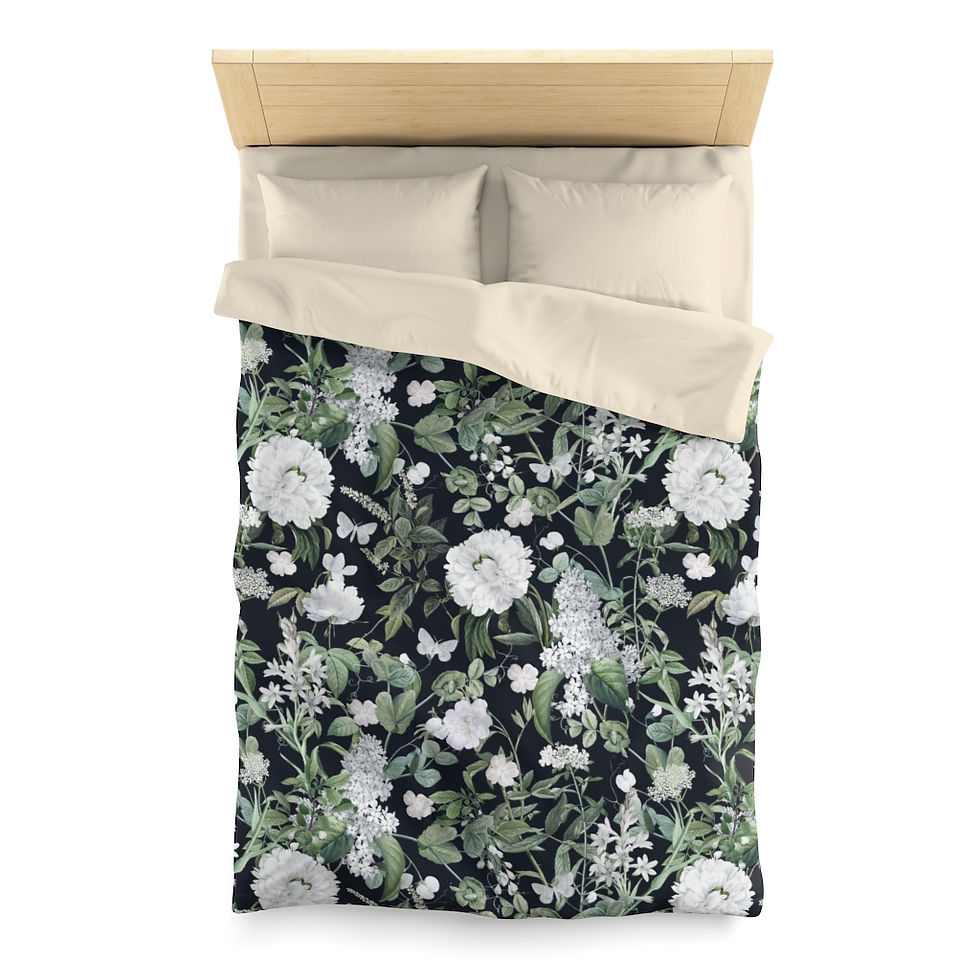 Thumbnail: Lush Greens (Midnight) Microfiber Duvet Cover