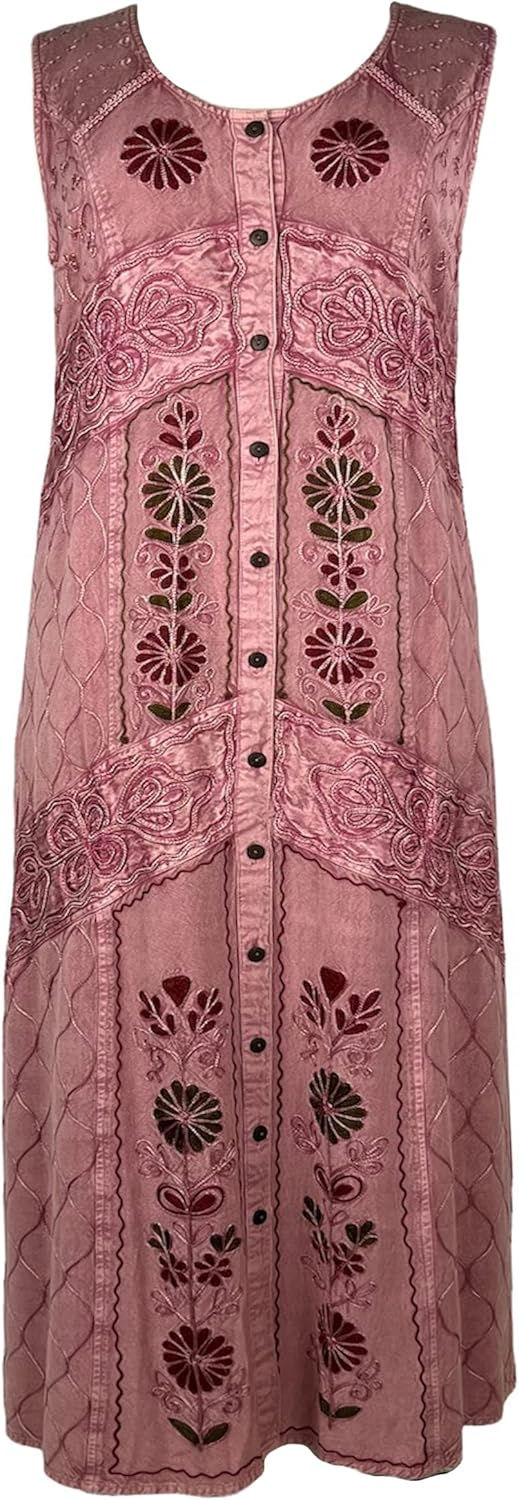 Thumbnail: Women's 2025 Spring Boho Button-Down Long Maxi Dress, Sleeveless Wide Strap Sun