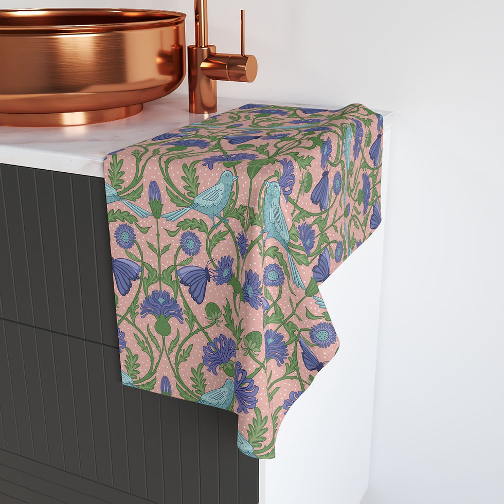 Thumbnail: Vibrant Floral Hand Towel - Elegant Kitchen & Bathroom Decor