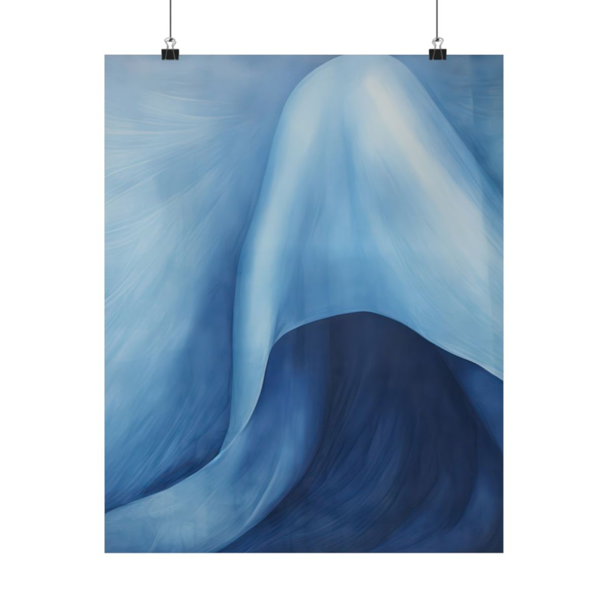 Blue Abstract Wave Premium Matte Vertical Poster