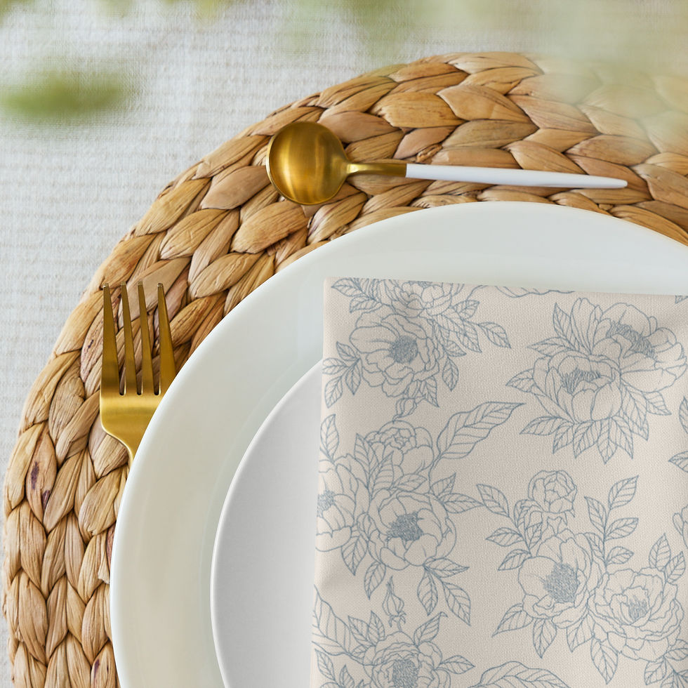 Thumbnail: Vintage Floral Sketch Cloth napkin set