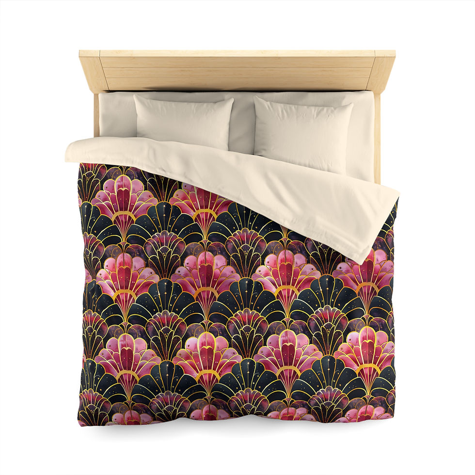 Thumbnail: Elegant Floral Microfiber Duvet Cover - Chic Home Decor