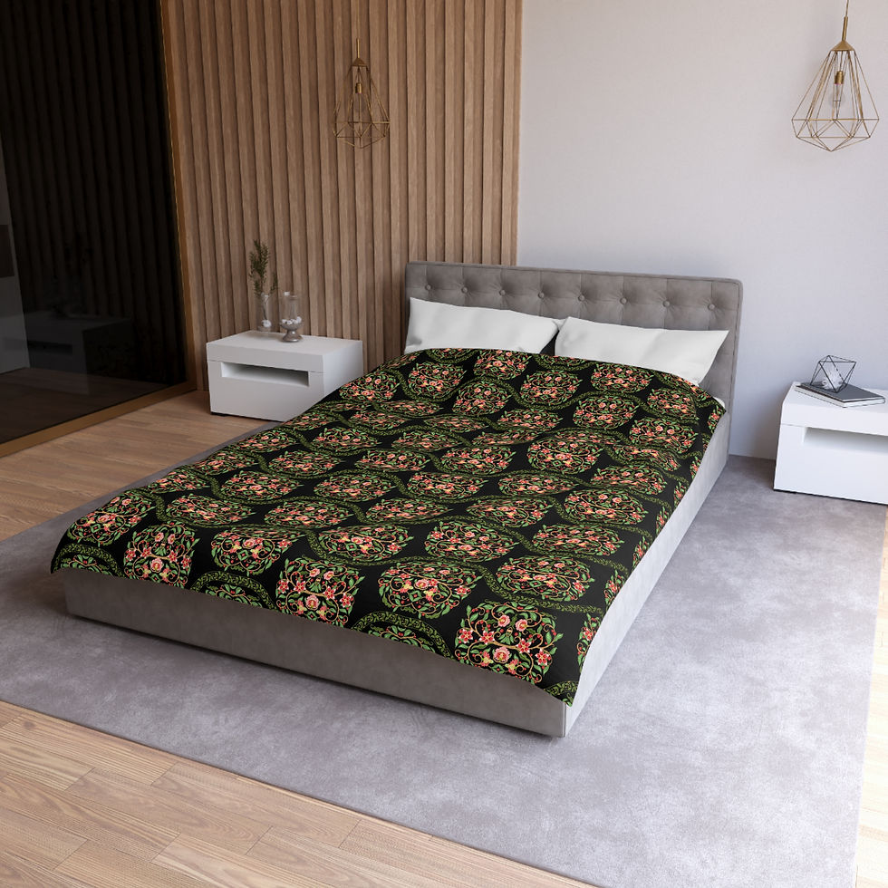 Thumbnail: Elegant Floral Microfiber Duvet Cover - Cozy Home Decor for Spring & Summer