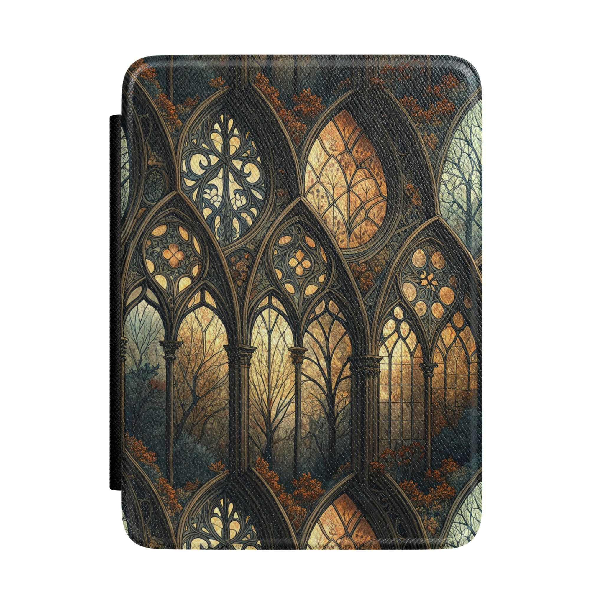 Kindle Case — Gothic Stained-Glass Cathedral Pattern, Protective E-Reader Cover
