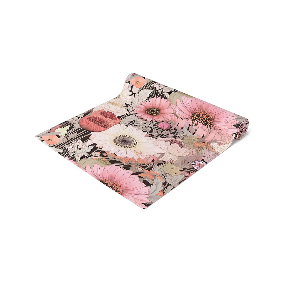 Thumbnail: Modern Floral Pink Daisies Table Runner
